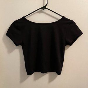 Black Workout Crop Top